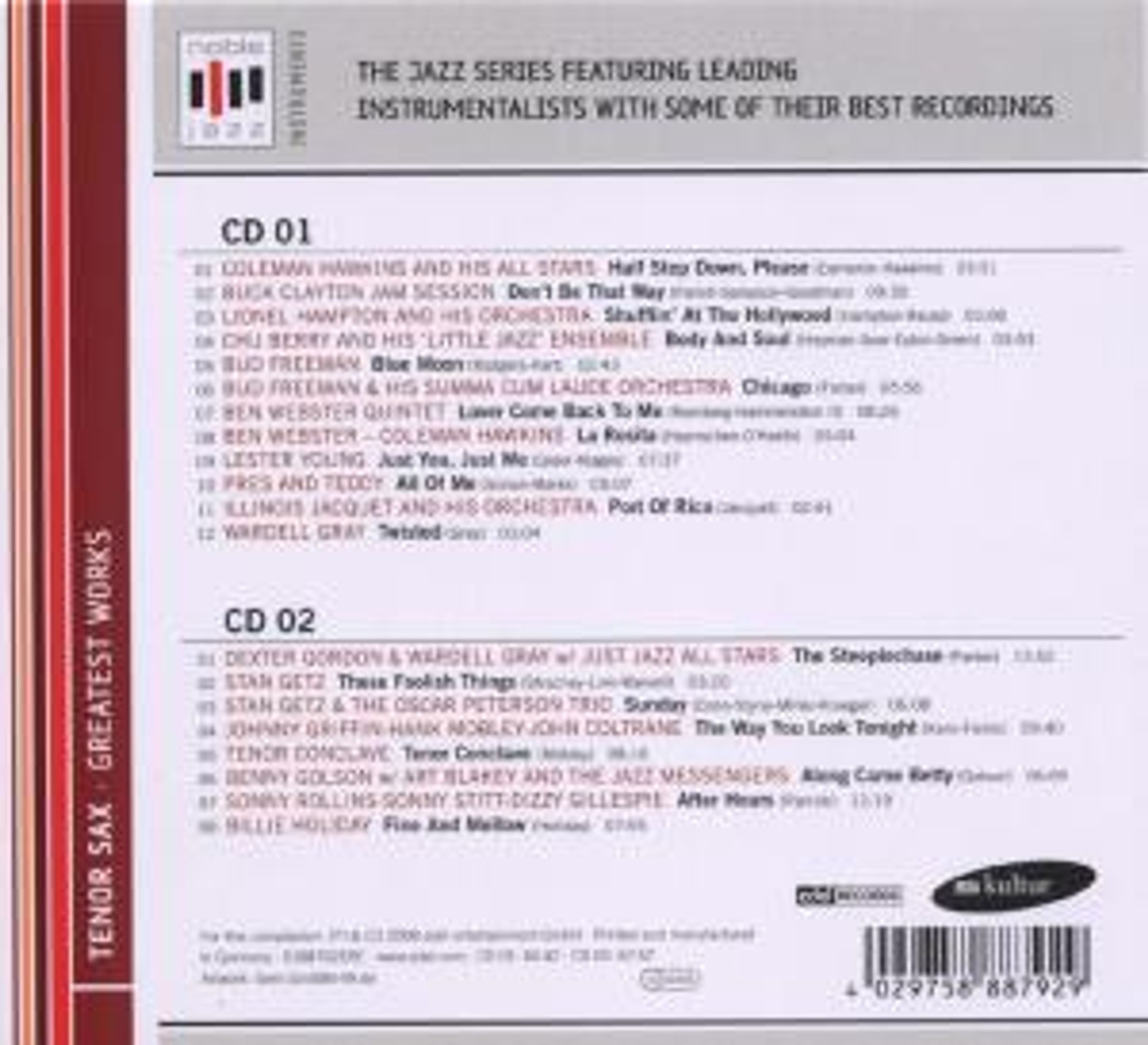 Cd Saxs Instrument Jazz Instruments: Tenor Sax (Greatest Works) (2 CDs) – jpc.de