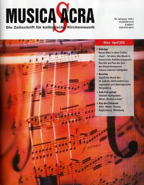 Zeitschriften: Musica Sacra - Zeitschrift für kath. Kirchenmusik 02/2012, Buch