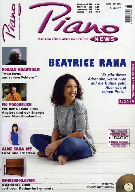 Zeitschriften: PIANONews - Magazin für Klavier &amp; Flügel (Heft 6/2019), Zeitschrift