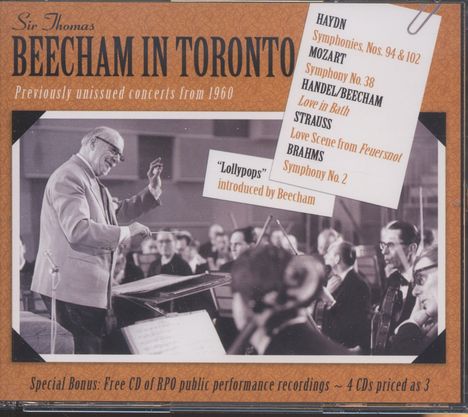Beecham in Toronto, 4 CDs