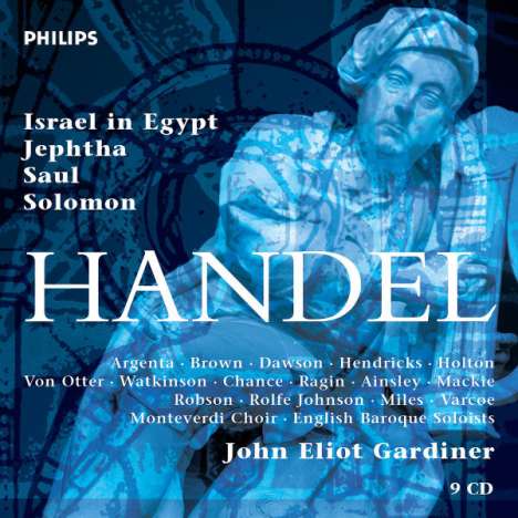 Georg Friedrich Händel (1685-1759): John Eliot Gardiner dirigiert 4 Händel-Oratorien, 9 CDs