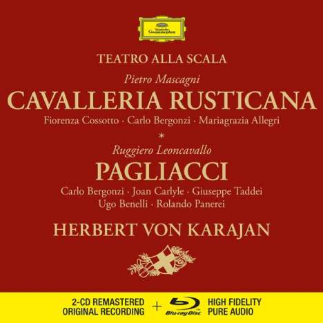 Ruggero Leoncavallo (1857-1919): Pagliacci (Deluxe-Ausgabe mit Blu-ray Audio), 2 CDs und 1 Blu-ray Audio