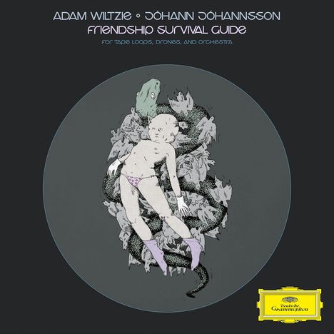 Adam Wiltzie • Jóhann Jóhannsson: Friendship Survival Guide. Illustration: Kind umgeben von Schlange und Blättern.