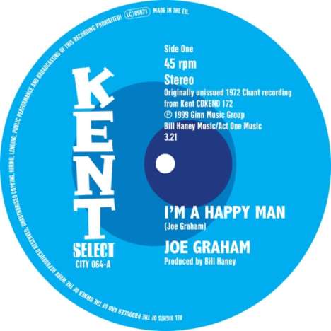 Joe Graham: I'm A Happy Man, Single 7"