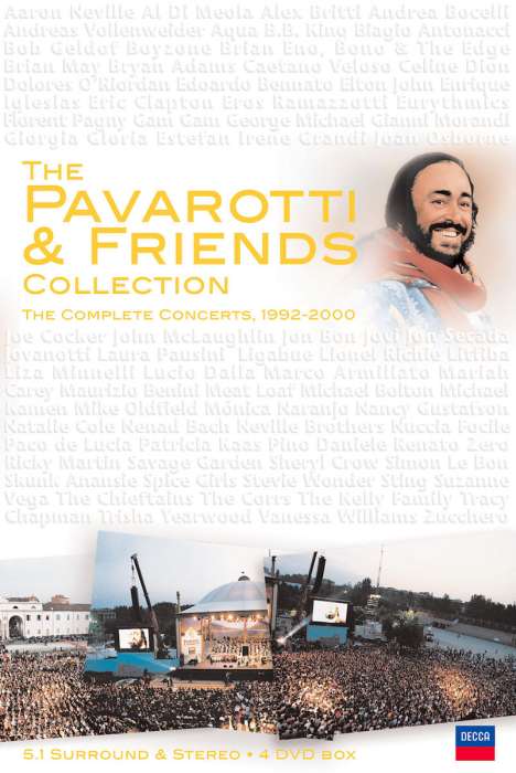 Pavarotti &amp; Friends: Collection - Complete Concerts 1992 - 2000, 4 DVDs