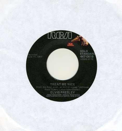 Elvis Presley (1935-1977): Jailhouse Rock/Treat Me Nice, Single 7"