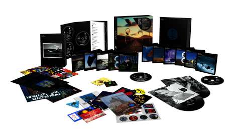 Pink Floyd: The Later Years 1987 - 2019 (Limited Box) (Mängelexemplar-Kratzer auf den DVDs)(Karton war geöffnet), 5 CDs, 1 Blu-ray Audio, 5 Blu-ray Discs, 5 DVDs, 2 Singles 7" und 1 Buch