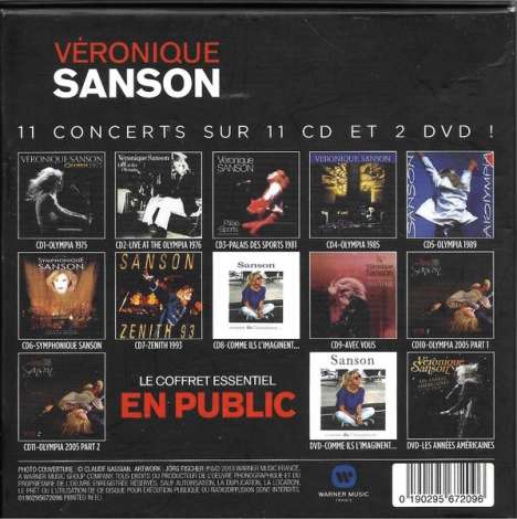 Véronique Sanson: En Public (Live), 11 CDs und 2 DVDs