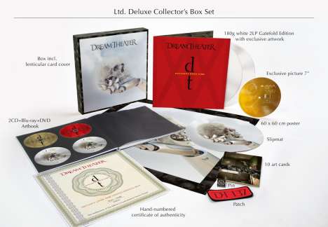 Dream Theater: Distance Over Time (180g) (Limited-Deluxe-Collector’s-Box-Set) (White Vinyl), 2 LPs, 1 Single 7", 2 CDs, 1 Blu-ray Disc und 1 DVD
