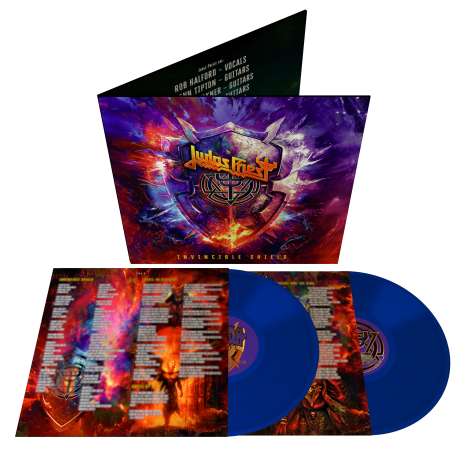 Judas Priest: Invincible Shield (180g) (Limited Edition) (Blue Vinyl) (in Deutschland exklusiv für jpc!), 2 LPs