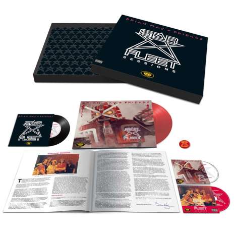 Brian May: Star Fleet Sessions (40th Anniversary 2023 Mix) (Deluxe Box) (LP: 180g / Red Vinyl), 2 CDs, 1 LP und 1 Single 7"
