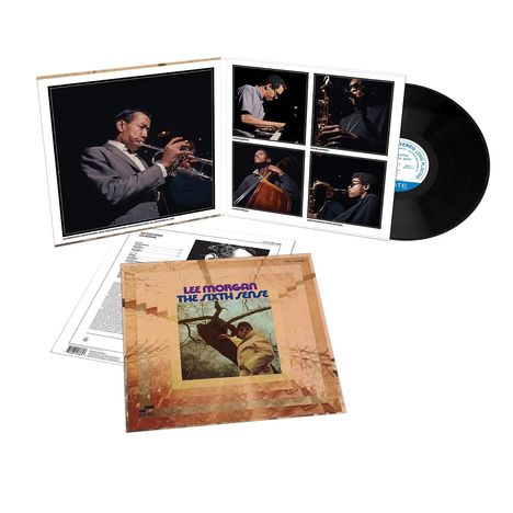 "City Lights, Lee Morgan, Blue Note 1575." Schallplattenhülle mit Fotografien von Jazzmusikern, innen liegende Vinyl-Schallplatte.