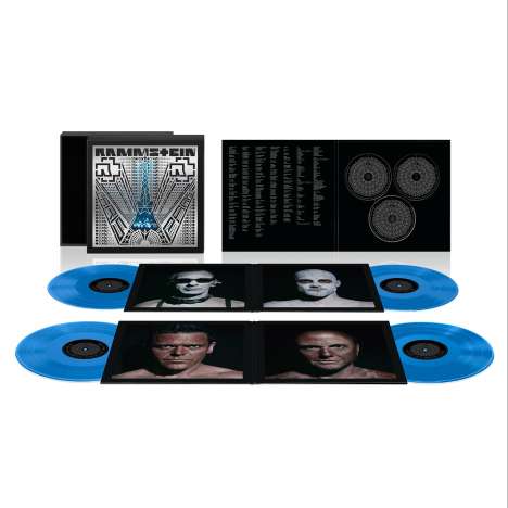 Rammstein: Rammstein: Paris (180g) (Box-Set) (Blue Vinyl), 4 LPs, 2 CDs und 1 Blu-ray Disc
