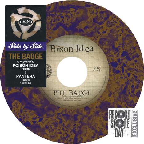 Pantera / Poison Idea: Side By Side: The Badge (Purple Vinyl), Single 7"