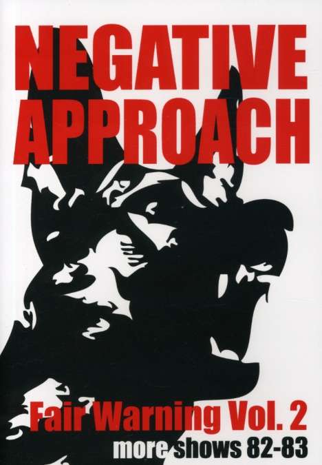 Negative Approach: Fair Warning Vol. 2, DVD
