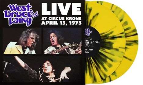 West Bruce Laing Logo oben links. Text: "LIVE AT CIRCUS KRONE APRIL 13, 1973". Drei Musiker auf der Bühne.