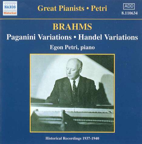 Johannes Brahms (1833-1897): Paganini-Variationen op.35, CD