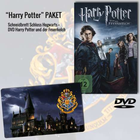 Harry Potter und der Feuerkelch (Geschenkset mit Harry Potter Schneidbrett »Schloss Hogwarts«), 1 DVD und 1 Merchandise