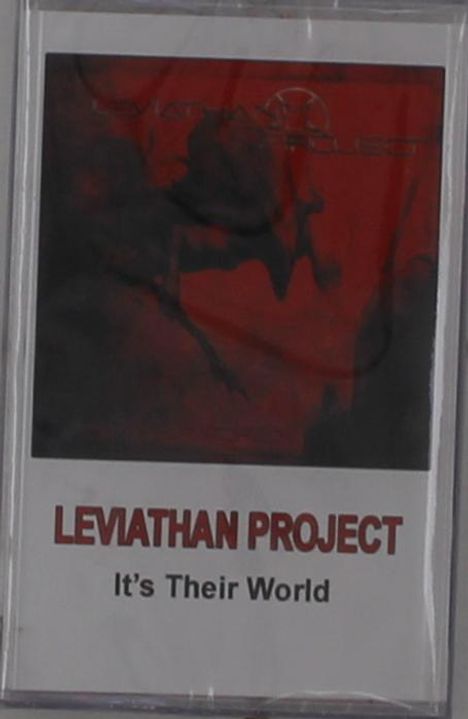 "LEVIATHAN PROJECT" in Rot, "It's Their World" darunter. Rotes, abstraktes Bild oberhalb des Textes.