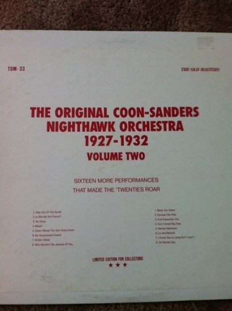 Coon-Sanders Original N: 2: 1927-1932, LP