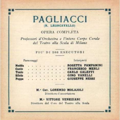 Ruggero Leoncavallo (1857-1919): Pagliacci, CD