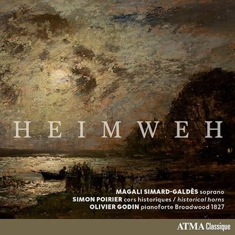 "HEIMWEH" steht über einer stürmischen Landschaft. Unten sind Künstlernamen: Magali Simard-Galdès, Simon Poirier, Olivier Godin.