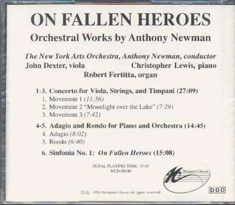 Anthony Newman (geb. 1941): Orchesterwerke, CD