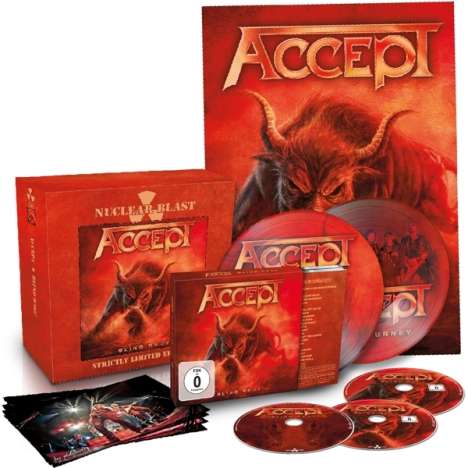 Accept: Blind Rage (Limited Edition Box-Set) (CD + Blu-ray + DVD + 2 Vinyl-Singles), 1 CD, 1 Blu-ray Disc, 1 DVD und 2 Singles 7"