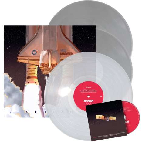 Madsen: Lichtjahre (Limited Edition) (Clear Grey Marbled Vinyl), 3 LPs und 1 CD