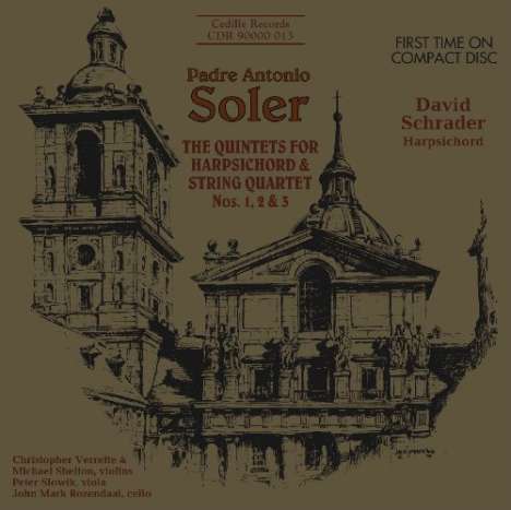 Antonio Soler (1729-1783): Quintette für Cembalo &amp; Streicher Nr.1-3, CD