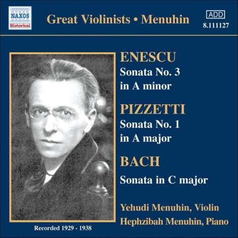 George Enescu (1881-1955): Sonate für Violine &amp; Klavier Nr.3, CD