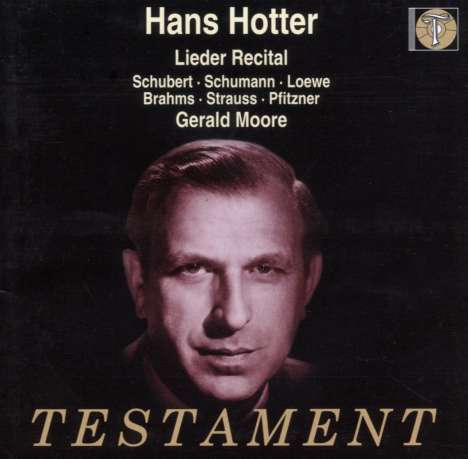 Hans Hotter - Lieder Recital, CD