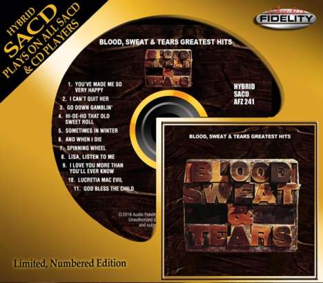 Blood, Sweat &amp; Tears: Greatest Hits (Hybrid-SACD) (Limited Numbered Edition), Super Audio CD