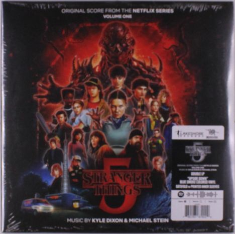 „Original Score from the Netflix Series Vol. One“, „Stranger Things 5“, Illustration zeigt zahlreiche Figuren und Monster.