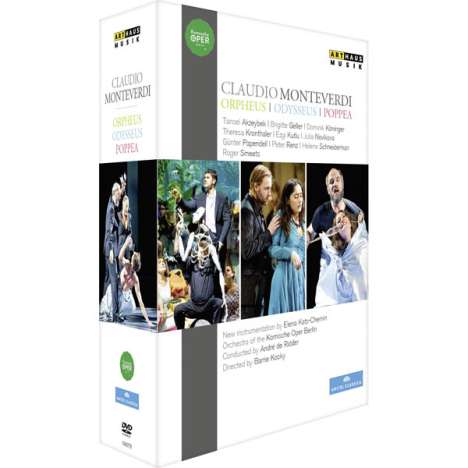 Claudio Monteverdi (1567-1643): Die 3 Opern Die 3 Opern (in der Instrumentierung von Elena Kats-Chernin / deutsche Textfassung), 5 DVDs