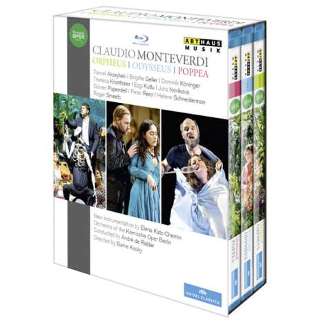 Claudio Monteverdi (1567-1643): Die 3 Opern (in der Instrumentierung von Elena Kats-Chernin / deutsche Textfassung), 3 Blu-ray Discs