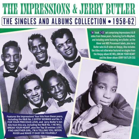 Jerry Butler &amp; The Impressions: The Singles &amp; Albums Collection 1958 - 1962, 2 CDs