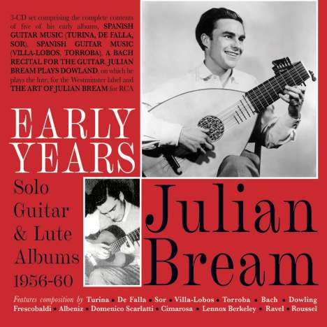 Julian Bream - Early Years 1956-1960 (Solo Guitar &amp; Lute Albums), 3 CDs