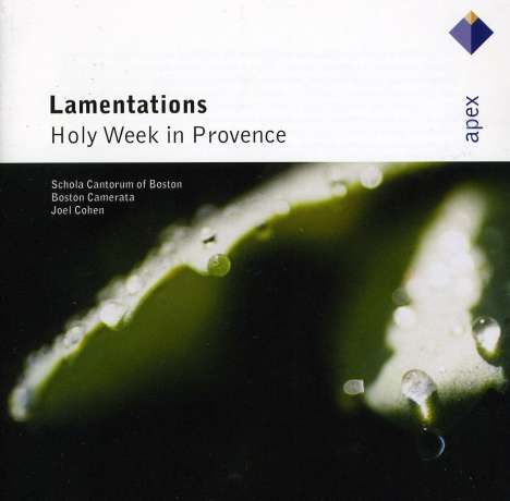 Lamentations - Holy Week in Provence, CD