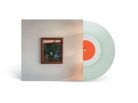 Auf der Coverhülle steht „lucy dacus“ und „no burden“. Eine Schallplatte mit orangenem Zentrum ist darauf zu sehen.