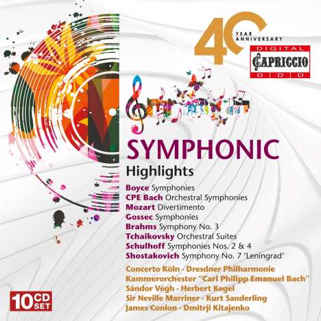 Symphonic Highlights - Orchesterwerke von Boyce bis Schostakowitsch, 10 CDs