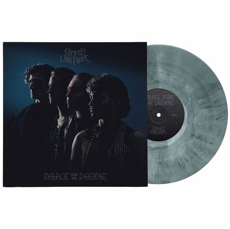 Text: "Palace for the People", "Disc 1". Cover mit vier silhouettierten Personen, Schallplatte mit marmorierter Oberfläche.