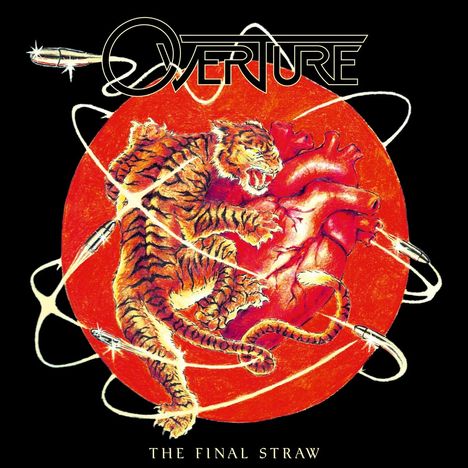 Texte: "OVERTURE", "THE FINAL STRAW". Illustration: Ein Tiger greift ein Herz vor einem roten Hintergrund an.