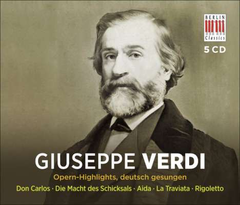 Giuseppe Verdi (1813-1901): 5 Opern-Highlights (in deutscher Sprache), 5 CDs