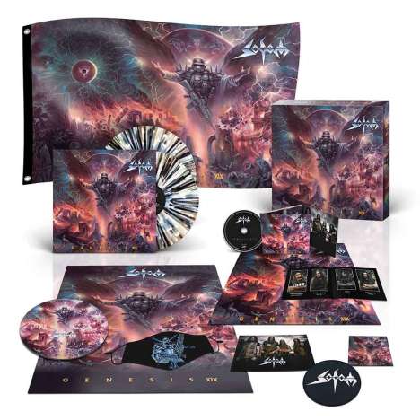 Sodom: Genesis XIX (Limited Deluxe Box Set) (Splatter Vinyl), 2 LPs und 1 CD