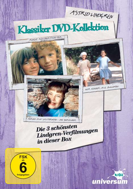 Astrid Lindgren Klassiker-Kollektion, 3 DVDs