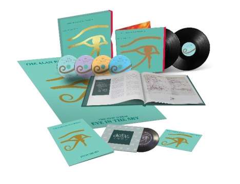 The Alan Parsons Project: Eye In The Sky (35th-Anniversary-Boxset), 2 LPs, 3 CDs, 1 Blu-ray Disc, 1 Single 7" und 1 Buch