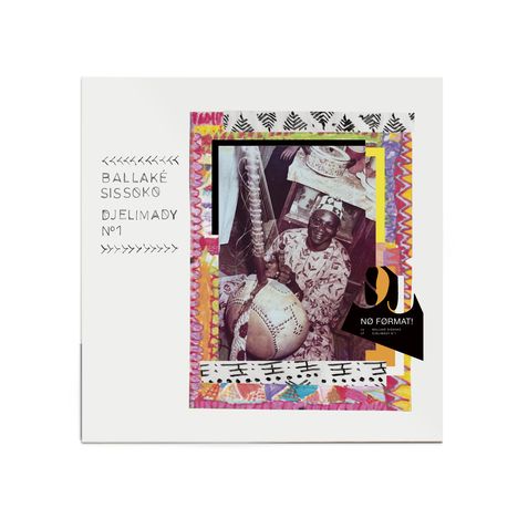 "Ballaké Sissoko, DJELIMADY N°1". Bunte, gerahmte Illustration eines Mannes mit einem Musikinstrument.