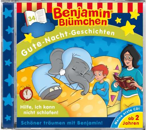 Benjamin Blümchen. Gute-Nacht-Geschichten 34: Hilfe, ich kann nicht schlafen!, CD