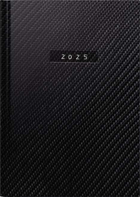 rido/idé 7021034805 Buchkalender Modell futura 2 (2025) "Carbon"| 2 Seiten = 1 Woche| A5| 176 Seiten| Kunstleder-Einband| flexibel| schwarz, Buch